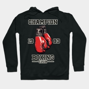 Vintage Boxing Gloves with Champion Boxing Club Text Hoodie